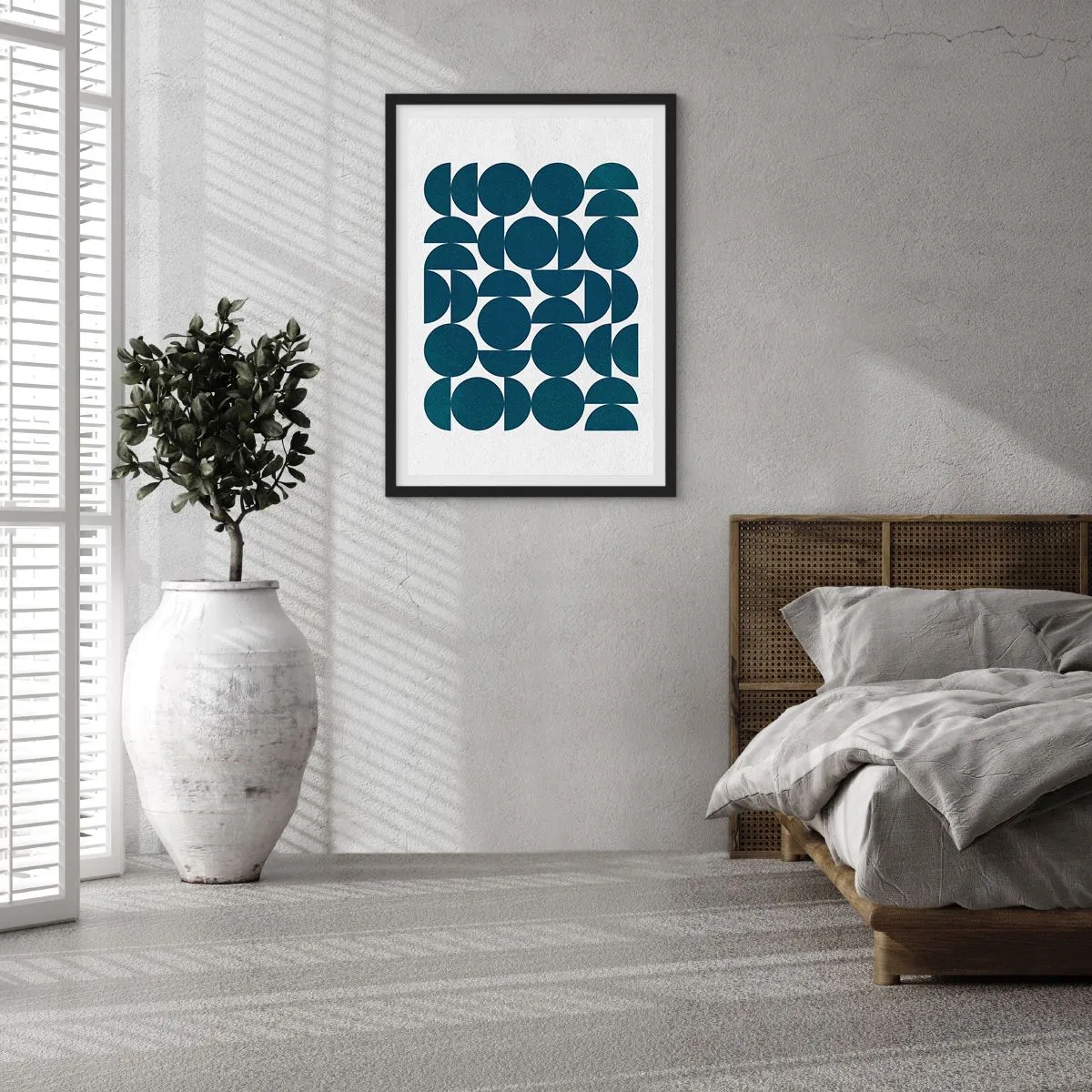Poster in cornice nera - Cerchi e semicerchi - 50x70 cm