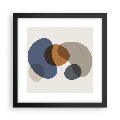 Poster in cornice nera - Gocce di colore - 30x30 cm