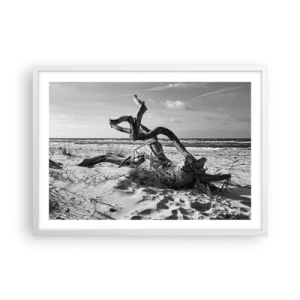 Poster in cornice bianca - Scolpito dal mare - 70x50 cm