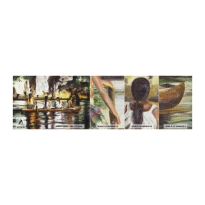 Campione di Fotomurale Premium Canvas - Nel paradiso della Polinesia - Viaggi, Paesaggio, Fiume - 100x30 cm