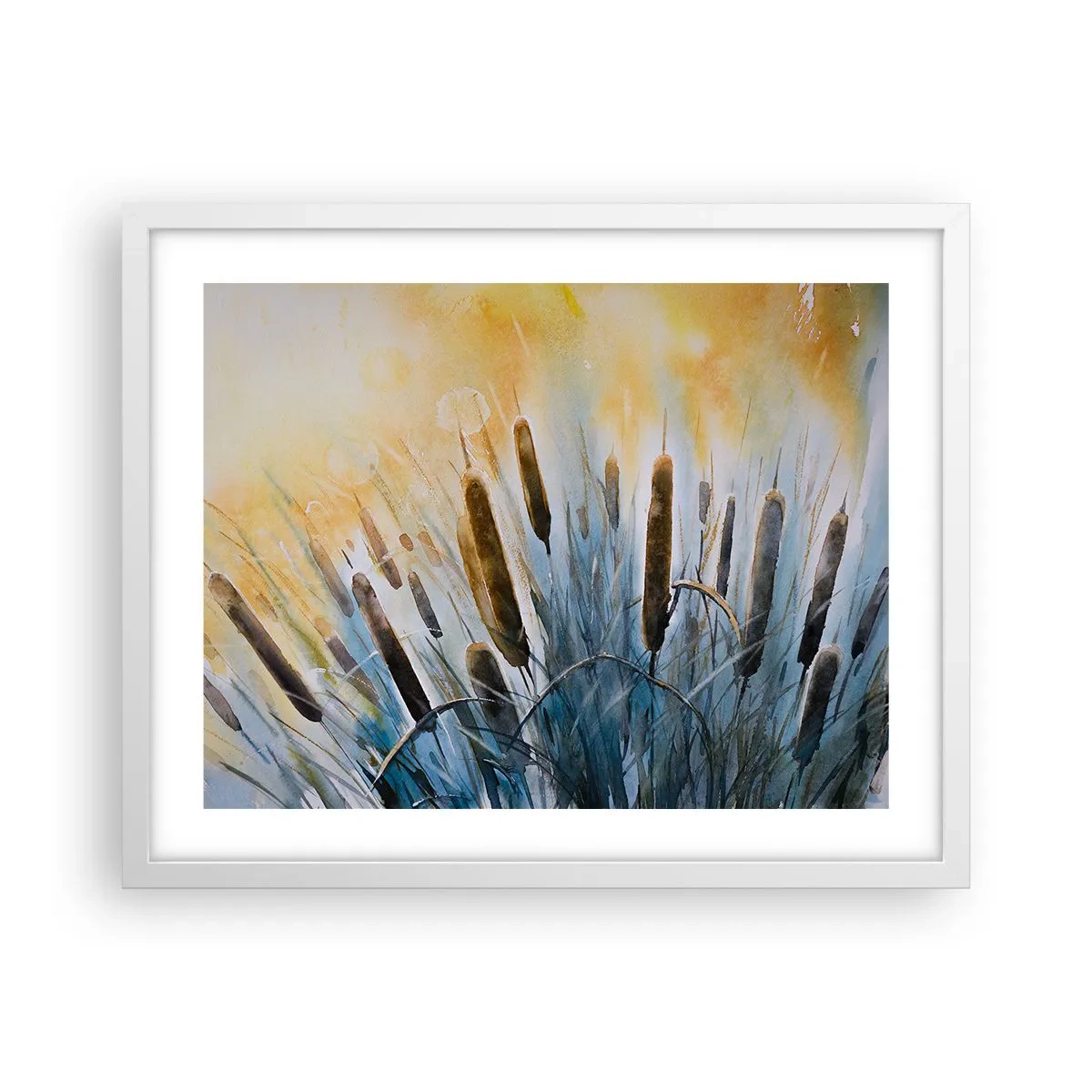 Poster in cornice bianca - Fresco dell'acqua, calore del sole - 50x40 cm