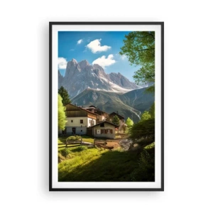 Poster in cornice nera - Idillio alpino - 61x91 cm