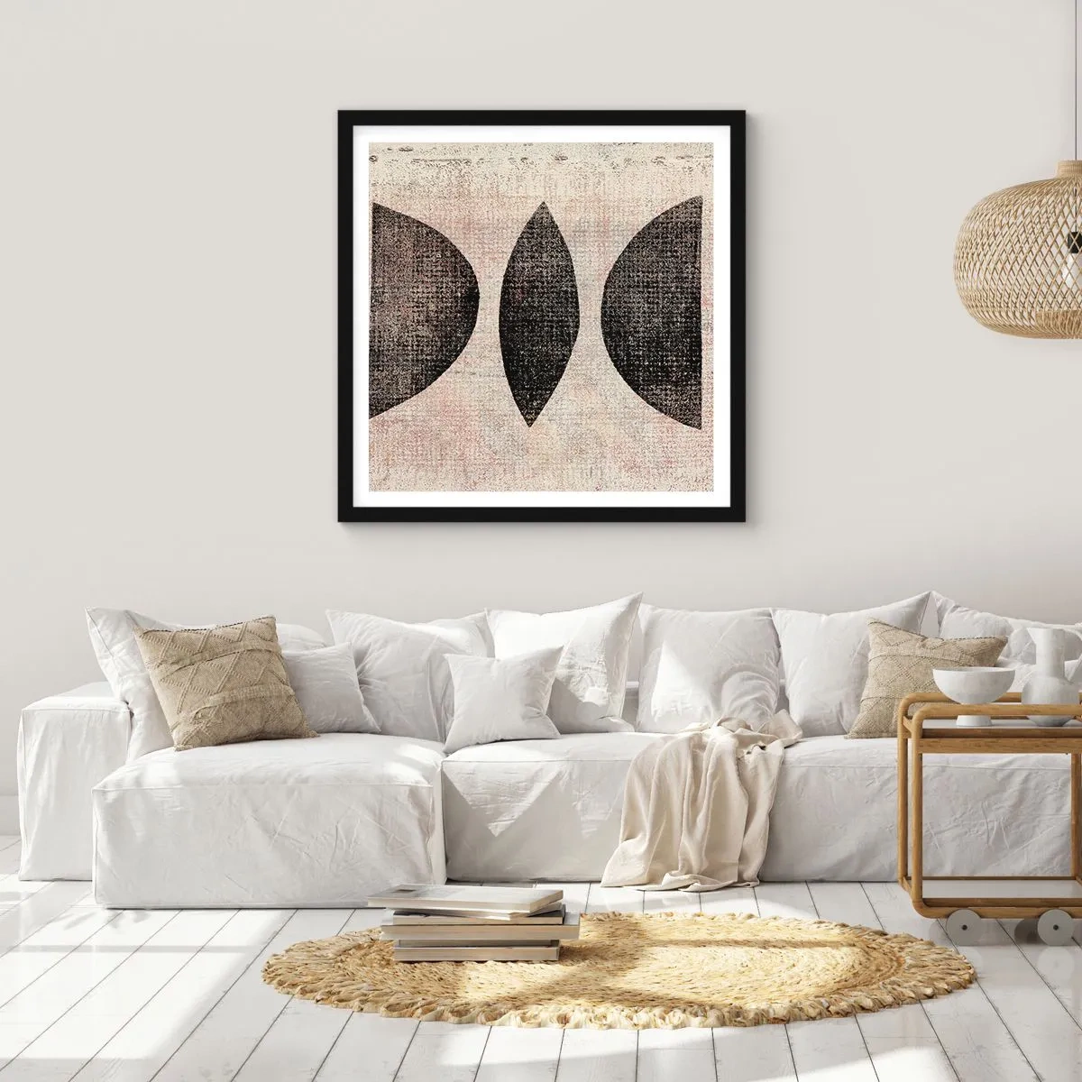 Poster in cornice nera - Astrazione etnica - 30x30 cm