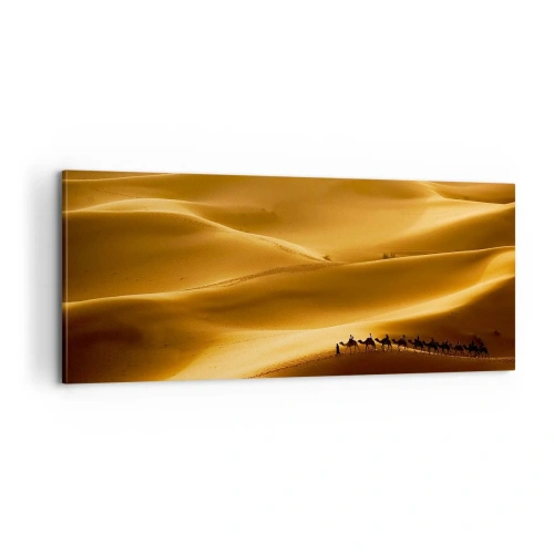 Quadro su tela - Stampe su Tela - La carovana sulle onde del deserto - 100x40 cm