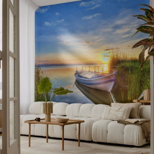 Fotomurali Autoadesivo Deluxe Sticker - L'insenatura dei sogni realizzati - Paesaggio, Lago, Łódź - 150x105 cm