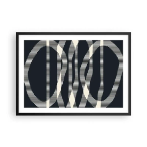 Poster in cornice nera - Linee geometriche in tonalità chiare su sfondo scuro - 70x50cm - Tentativo di rompere l'oscurità - Decorazione murale moderna per soggiorno e camera da letto ARTTOR