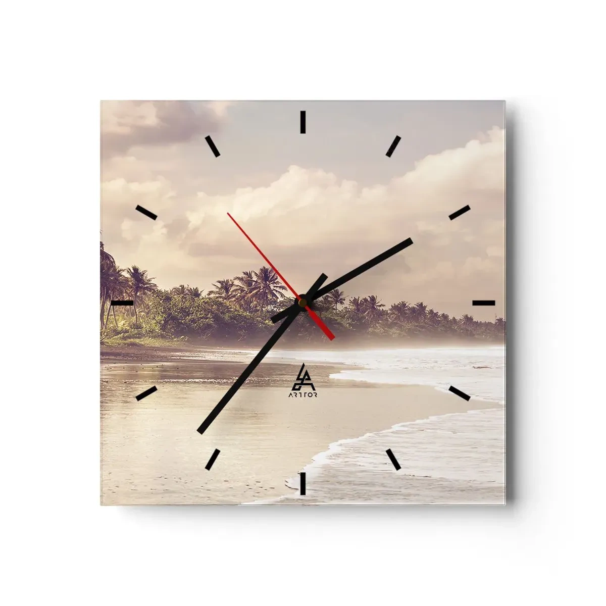 Orologio da parete - Orologio in Vetro - La carezza delle onde - 40x40 cm