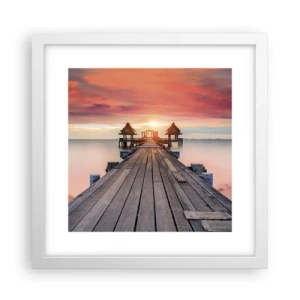 Poster in cornice bianca - Tramonto d'oriente - 30x30 cm