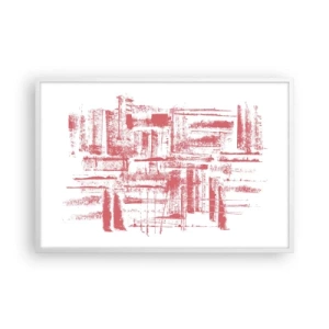 Poster in cornice bianca - Città rossa - 91x61 cm