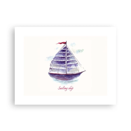 Poster - Gonfie vele e mare calmo - 40x30 cm