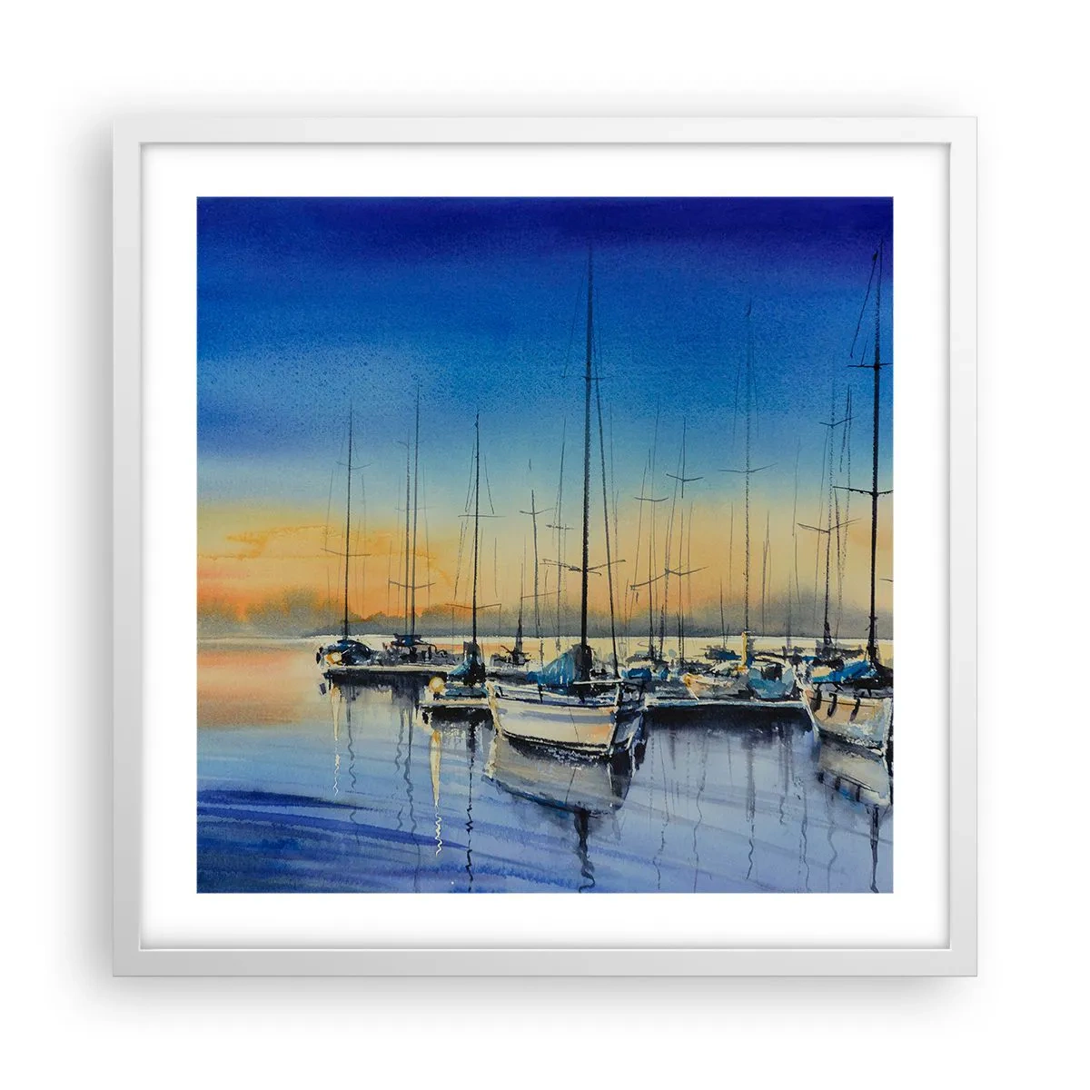 Poster in cornice bianca - La fine di una buona giornata - 50x50 cm