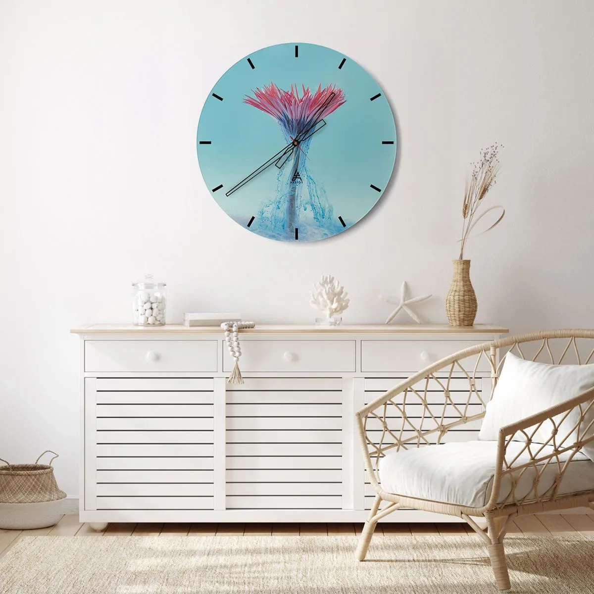 Orologio da parete - Orologio in Vetro - L'abbraccio che ravviva - 40x40 cm