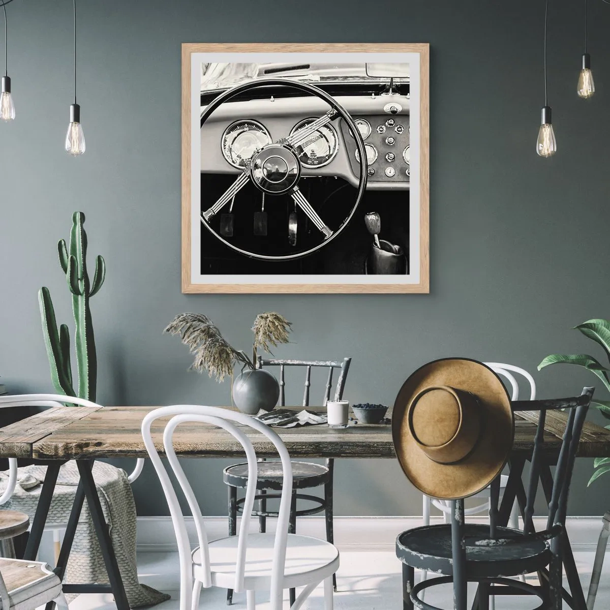 Poster in cornice rovere chiaro - Il sogno del collezionista - 60x60 cm