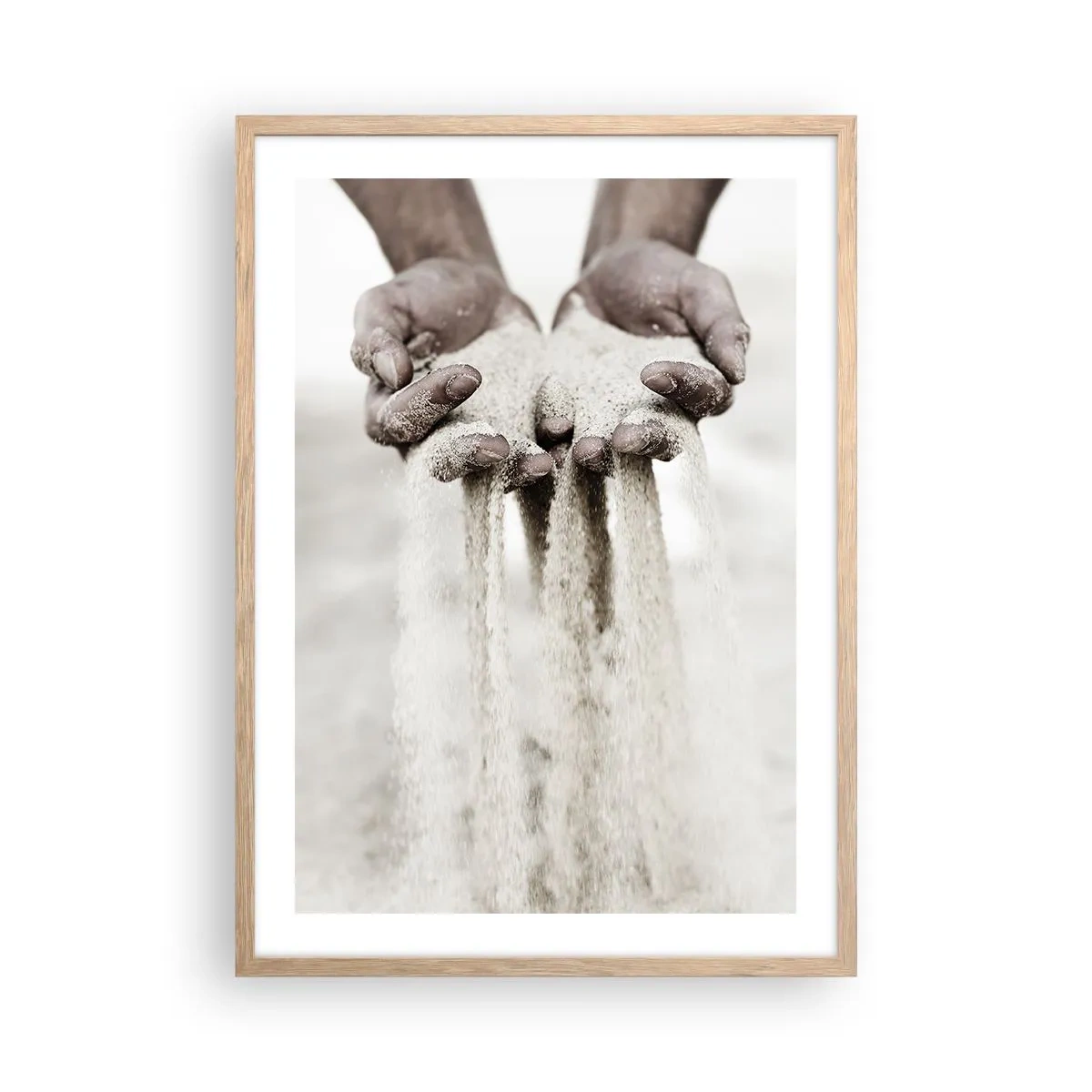 Poster in cornice rovere chiaro - Con queste mani... - 50x70 cm