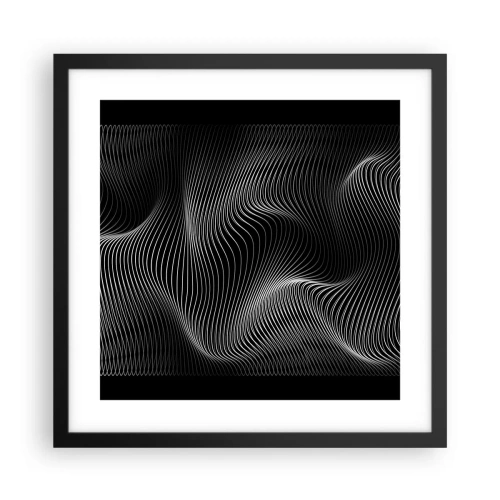 Poster in cornice nera - La danza della luce nello spazio - 40x40 cm
