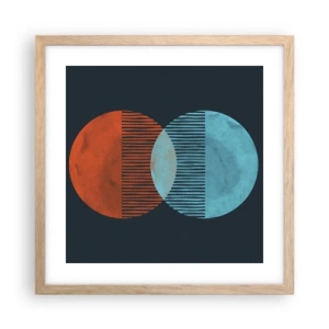 Poster in cornice rovere chiaro - Fantasia astronomica - 40x40 cm