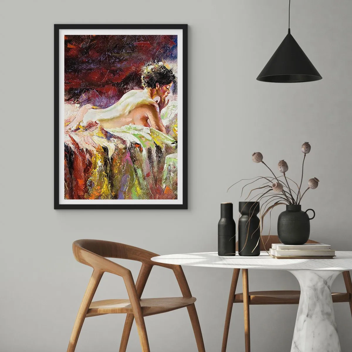 Poster in cornice nera - Venere pensierosa - 40x50 cm