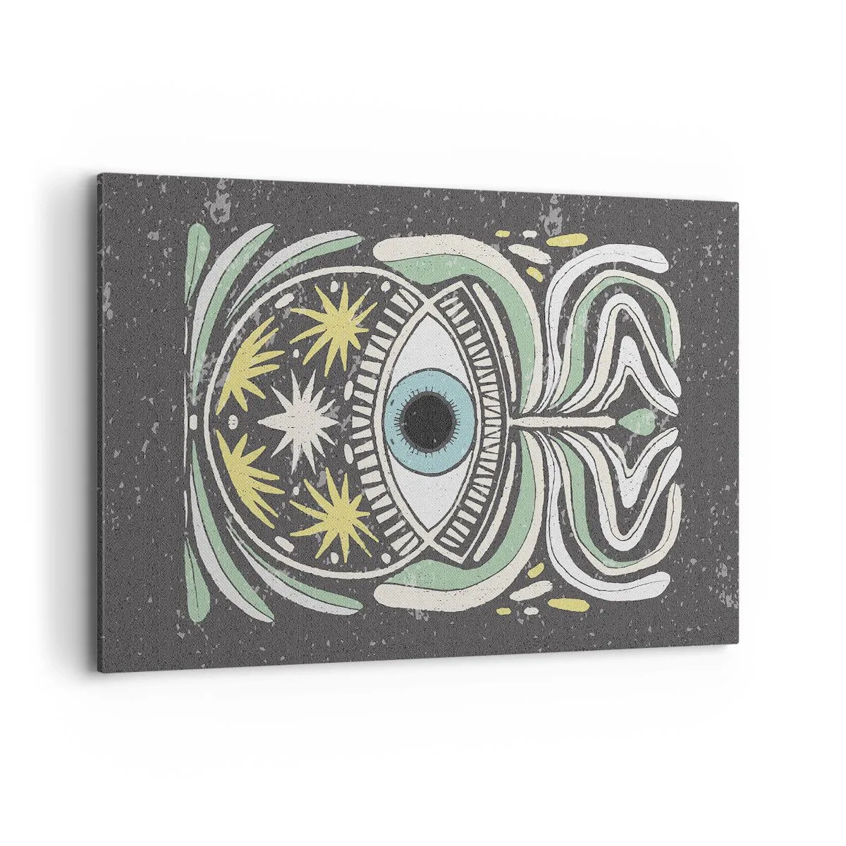 Quadro su tela - Stampe su Tela - Un occhio simbolico circondato da motivi astratti - 120x80cm - Rituali tribali - Decorazione murale moderna per soggiorno e camera da letto ARTTOR