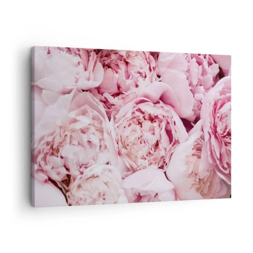 Quadro su tela - Stampe su Tela - Un primo piano di un bouquet di peonie rosa - 70x50cm - Morbide e profumate - Decorazione murale moderna per soggiorno e camera da letto ARTTOR