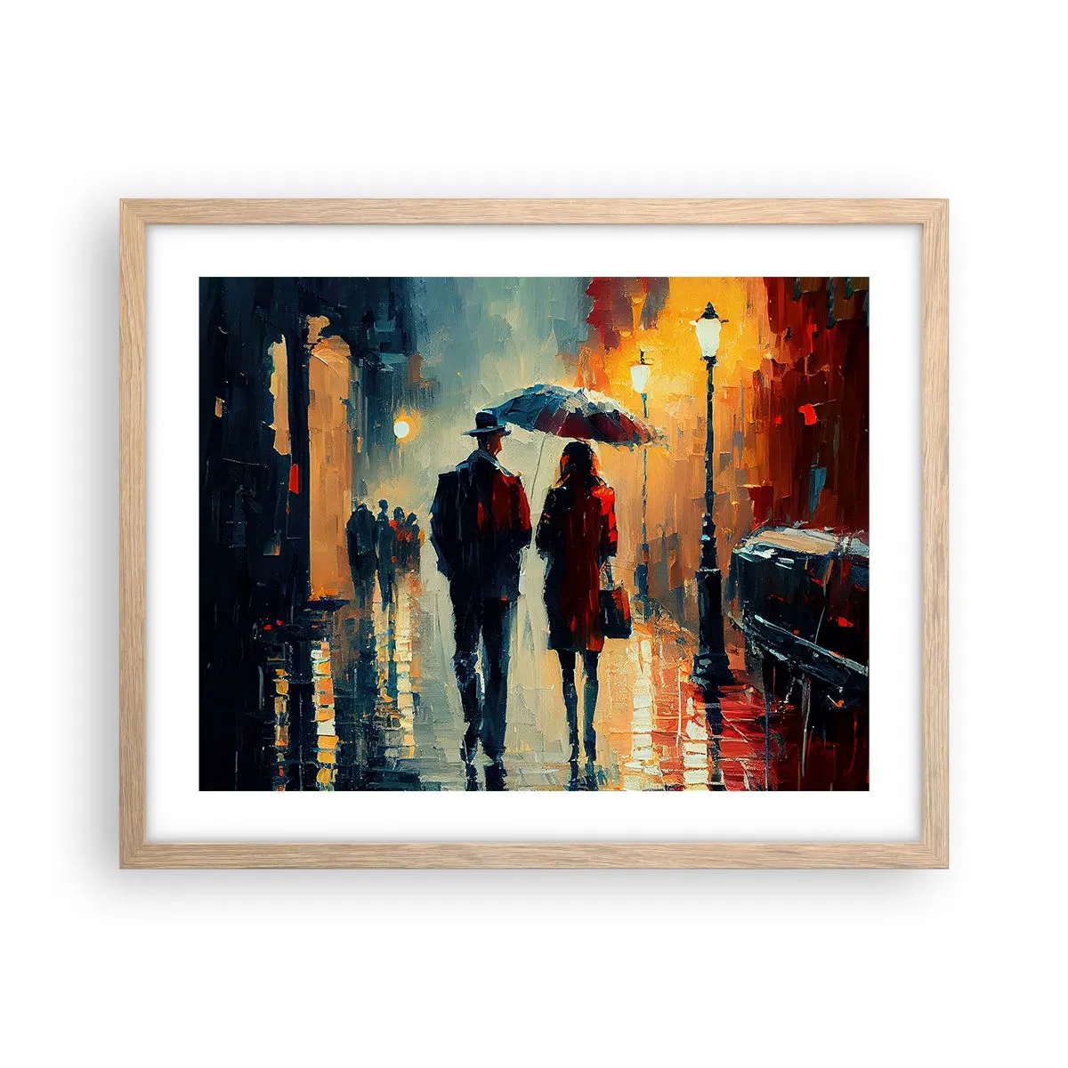 Poster in cornice rovere chiaro - Love story cittadina - 50x40 cm