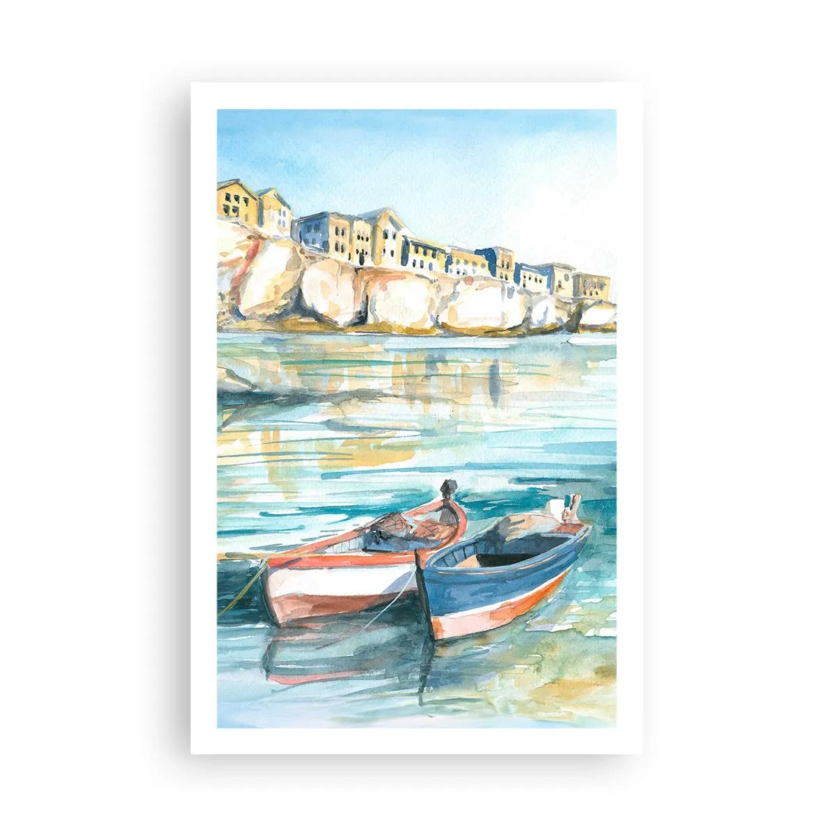 Poster - Paesaggio in azzurro - 61x91 cm