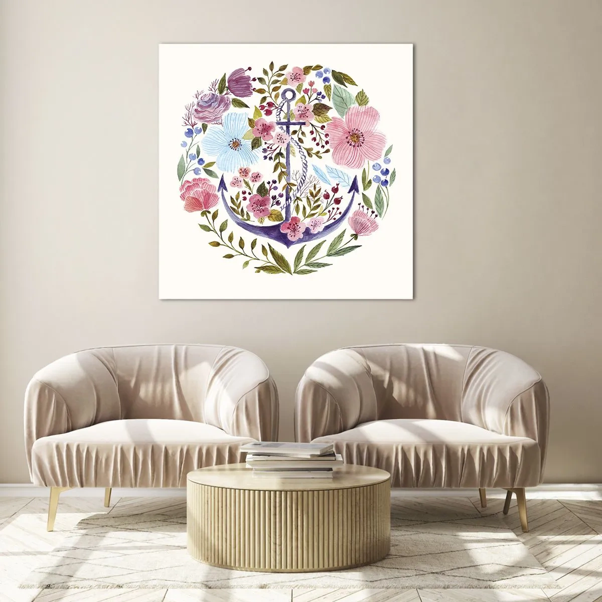 Quadro su vetro - Il bel sogno del marinaio - 60x60 cm