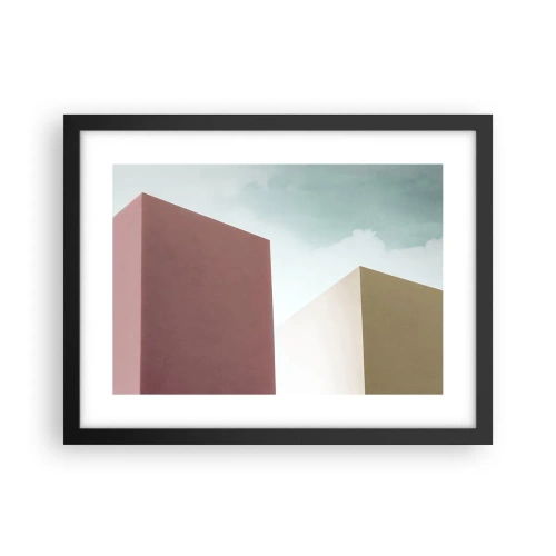 Poster in cornice nera - Geometria di un'estate assolata - 40x30 cm