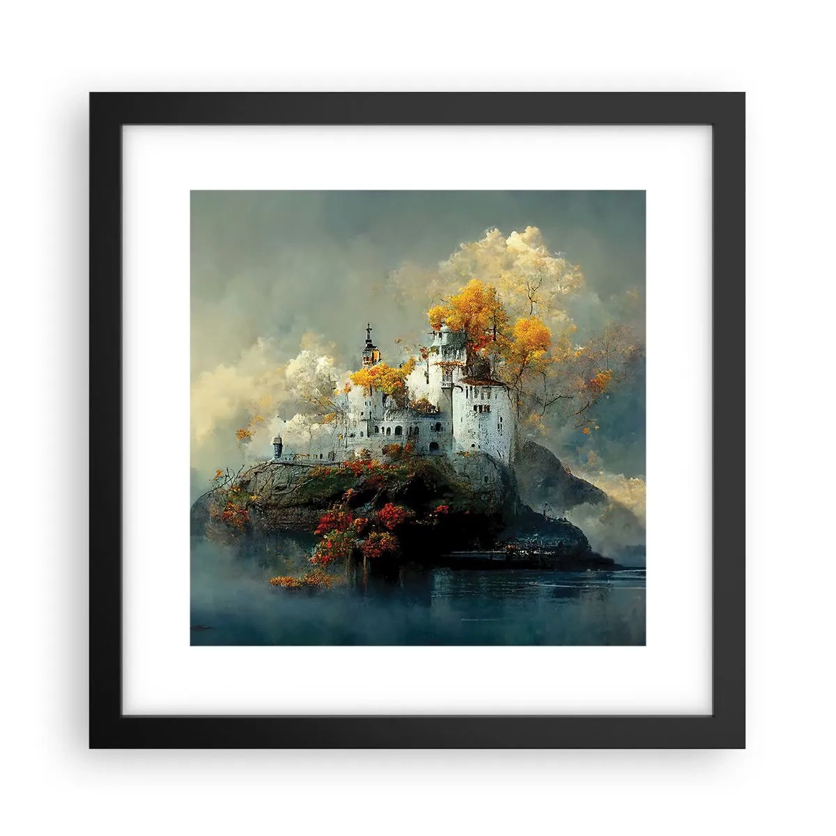 Poster in cornice nera - Inizio di una storia romantica - 30x30 cm