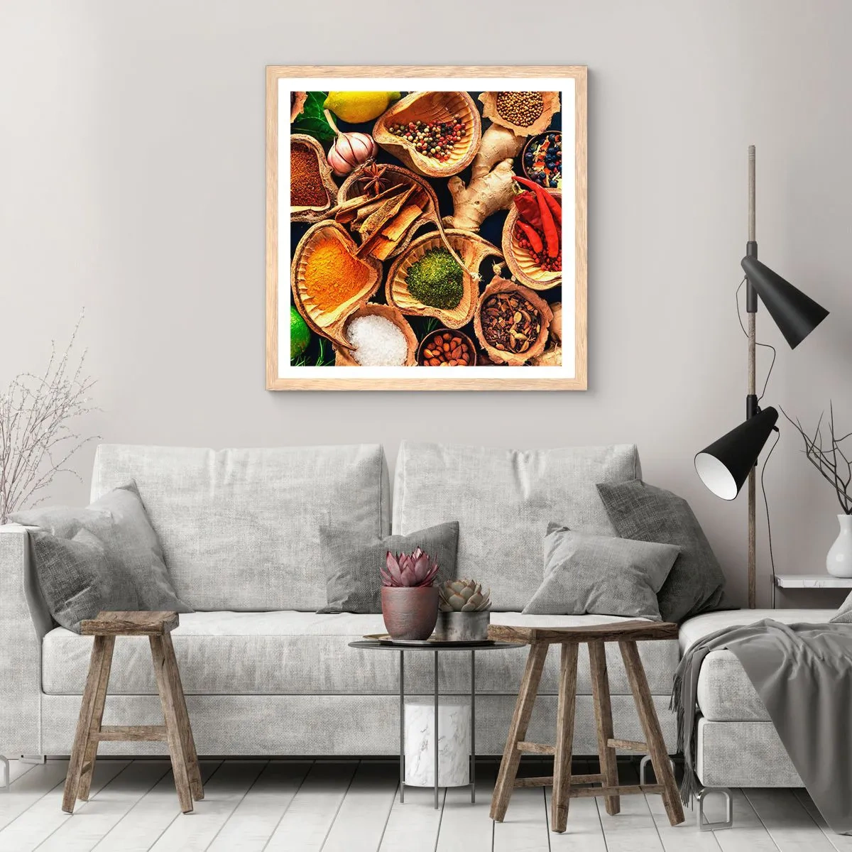 Poster in cornice rovere chiaro - Prendi quello che vuoi - 30x30 cm