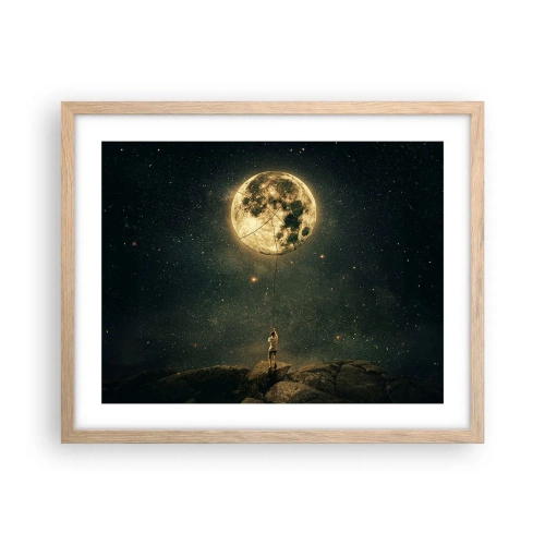 Poster in cornice rovere chiaro - Chi ha rubato la luna - 50x40 cm