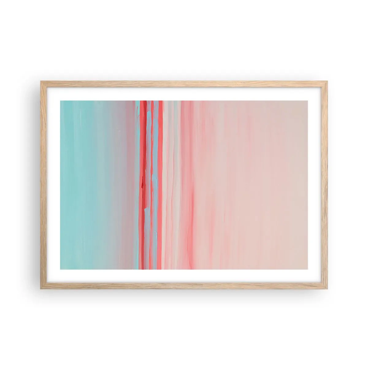 Poster in cornice rovere chiaro - Astrazione all'alba - 70x50 cm