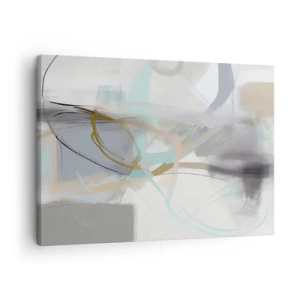 Quadro su tela - Stampe su Tela - Astrazione pastello con linee delicate - 70x50cm - Astrazione nebulosa - Decorazione murale moderna per soggiorno e camera da letto ARTTOR