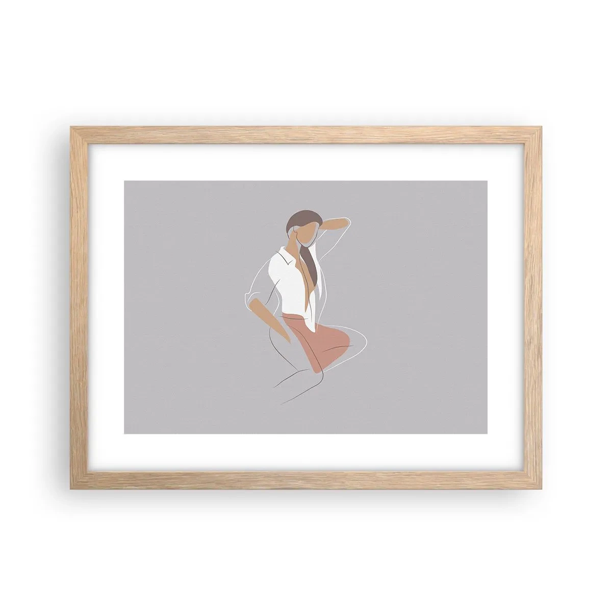 Poster in cornice rovere chiaro - Profilo di bellezza - 40x30 cm