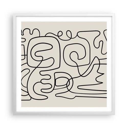 Poster in cornice bianca - Segui il percorso - 60x60 cm