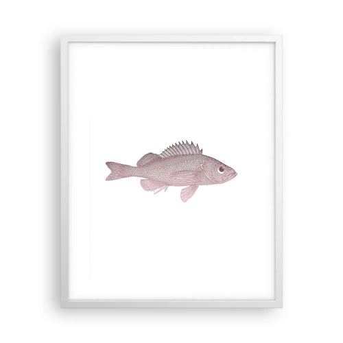 Poster in cornice bianca - Il pesce dagli occhi enormi - 40x50 cm