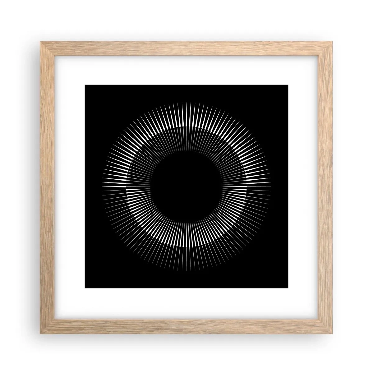 Poster in cornice rovere chiaro - Sole nero - 30x30 cm