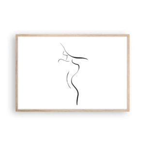 Poster in cornice rovere chiaro - Inafferrabile come un'onda - 91x61 cm