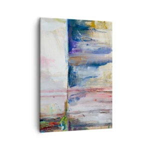 Quadro su tela - Stampe su Tela - Una composizione astratta di colori con effetto riflesso sulla tela. - 50x70cm - Impressioni e suggestioni colorate - Decorazione murale moderna per soggiorno e camera da letto ARTTOR