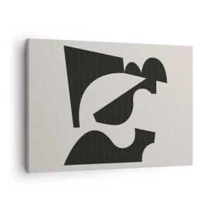 Quadro su tela - Stampe su Tela - Composizione geometrica astratta in bianco e nero - 70x50cm - Kit di montaggio - Decorazione murale moderna per soggiorno e camera da letto ARTTOR