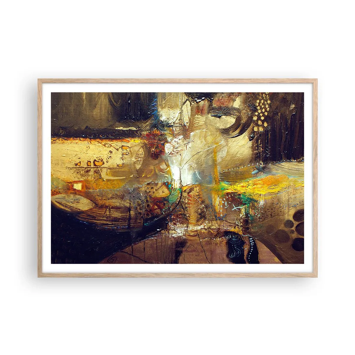 Poster in cornice rovere chiaro - Freddo, più caldo, bollente - 100x70 cm