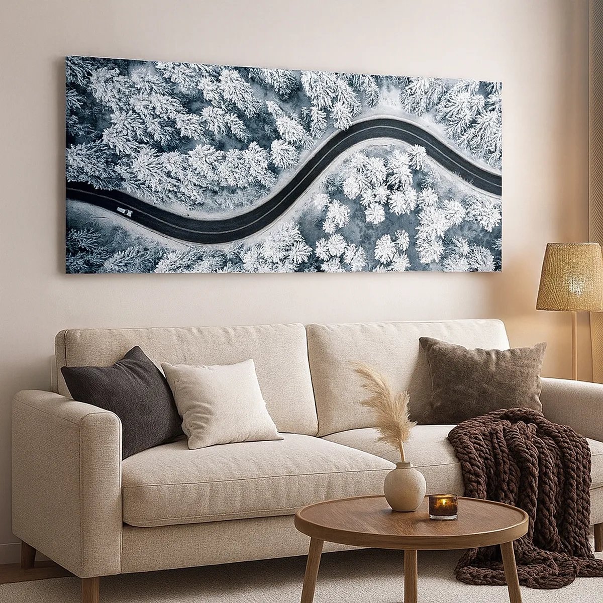 Quadro su tela - Stampe su Tela - Attraverso il bosco invernale - 30x30 cm