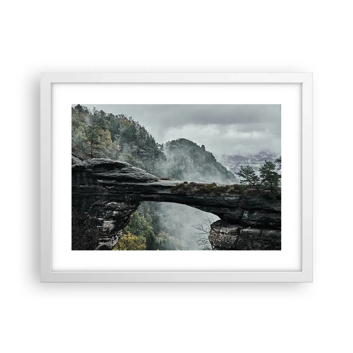 Poster in cornice bianca - Qui inizia l'avventura - 40x30 cm