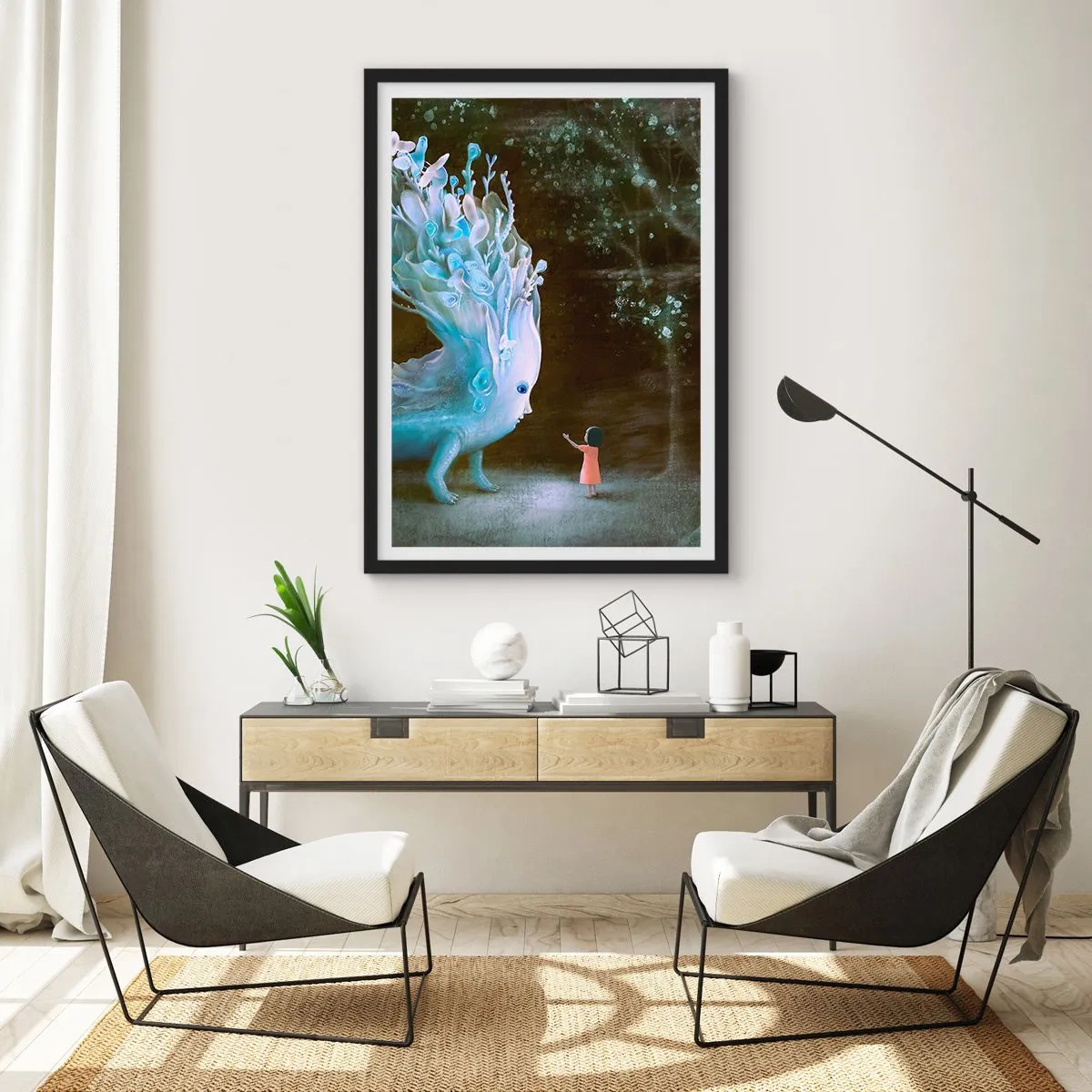 Poster in cornice nera - Incontro fantastico - 61x91 cm