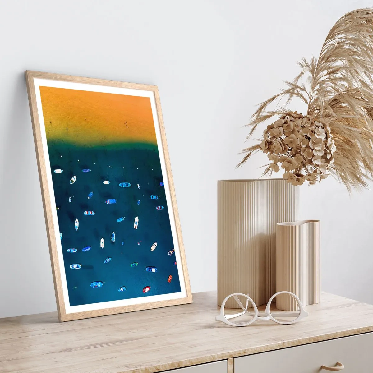 Poster in cornice rovere chiaro - Il gioco delle vacanze - 70x100 cm