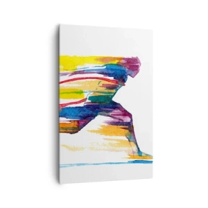 Quadro su tela - Stampe su Tela - Un corridore dai colori astratti che simboleggiano dinamismo ed energia - 80x120cm - Corsa attraverso l'arcobaleno - Decorazione murale moderna per soggiorno e camera da letto ARTTOR
