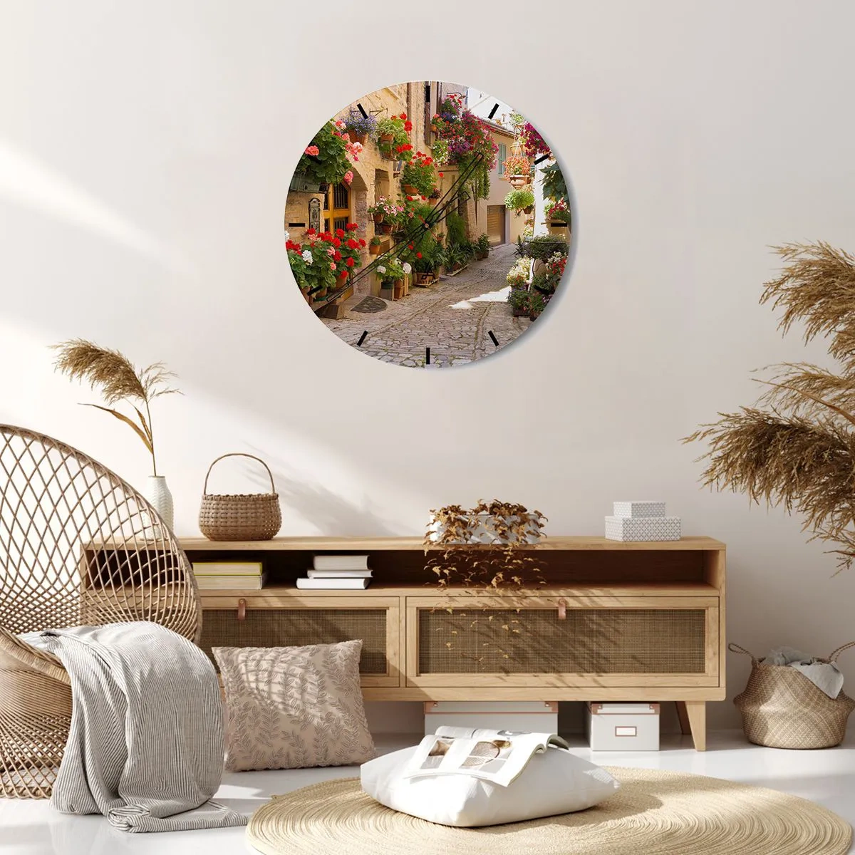 Orologio da parete - Orologio in Vetro - Un'esplosione di fiori - 30x30 cm