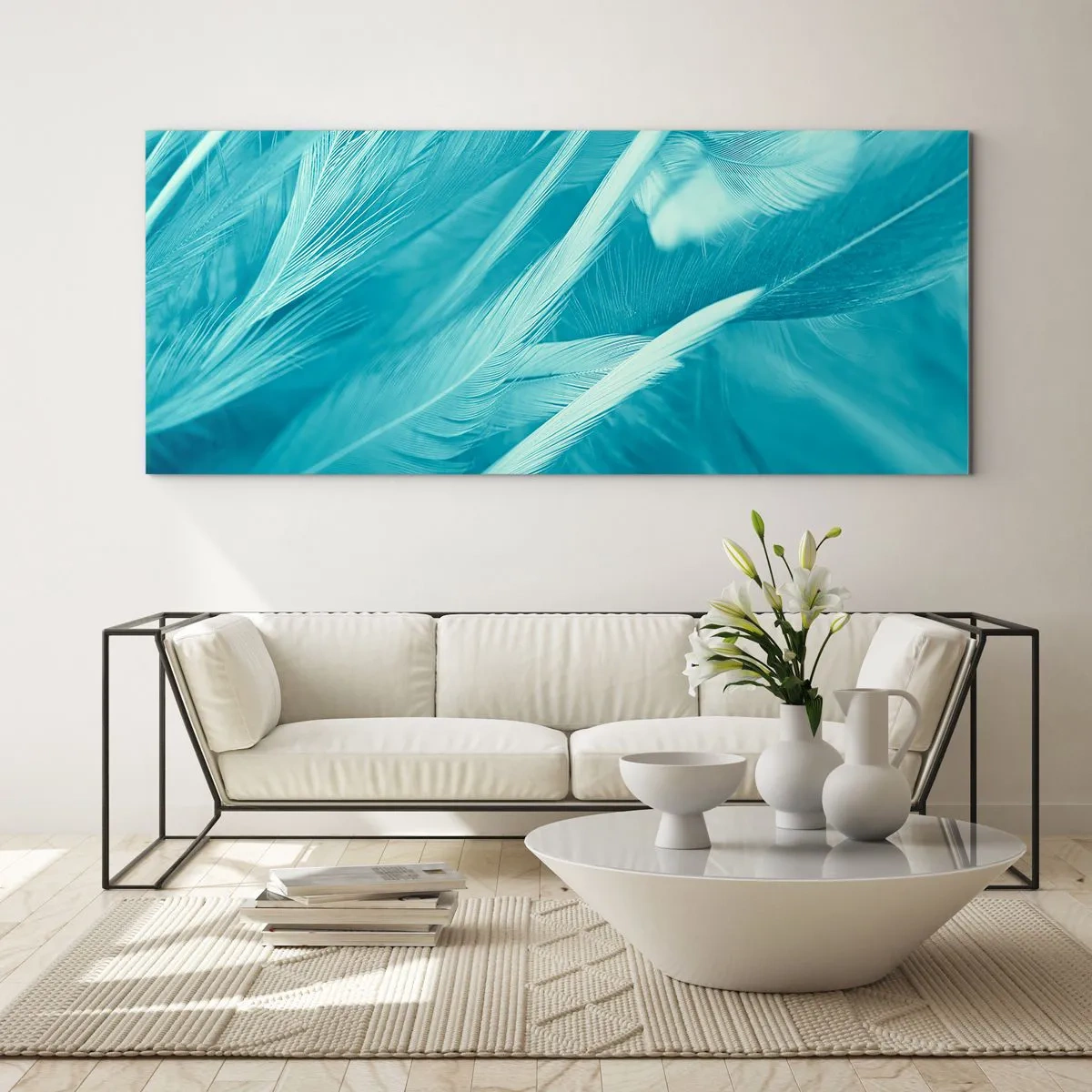 Quadro su vetro - Annegare nel morbido - 90x30 cm