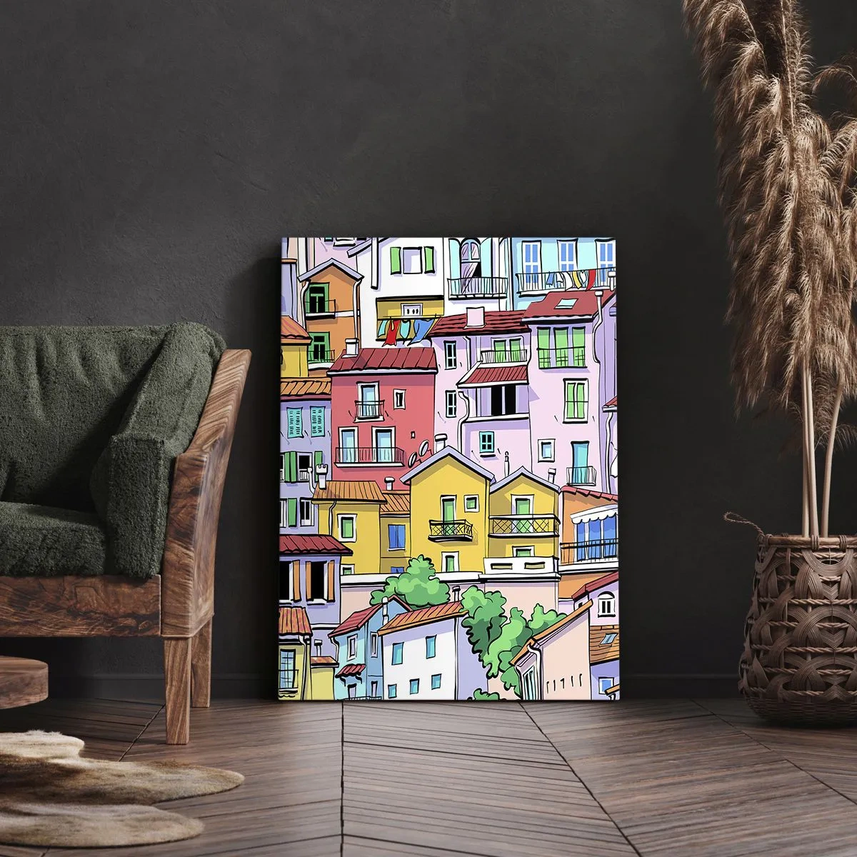 Quadro su tela - Stampe su Tela - Città allegra - 45x80 cm