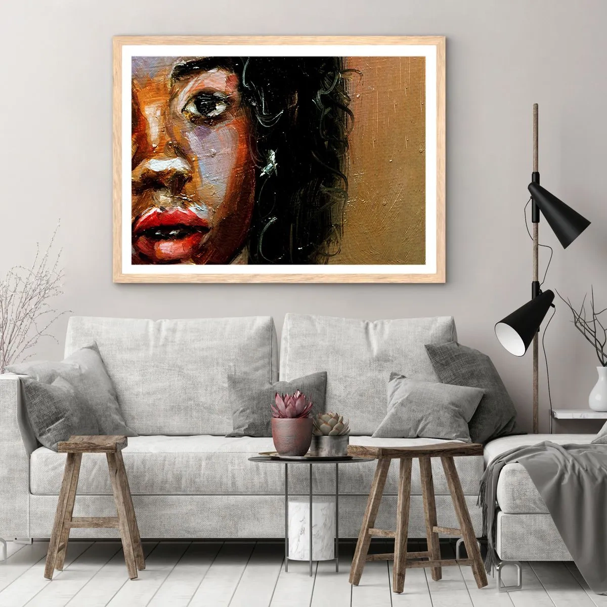 Poster in cornice rovere chiaro - Oscurità e luce - 50x40 cm
