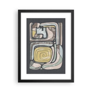 Poster in cornice nera - Astrazione in spirito precolombiano - 30x40 cm